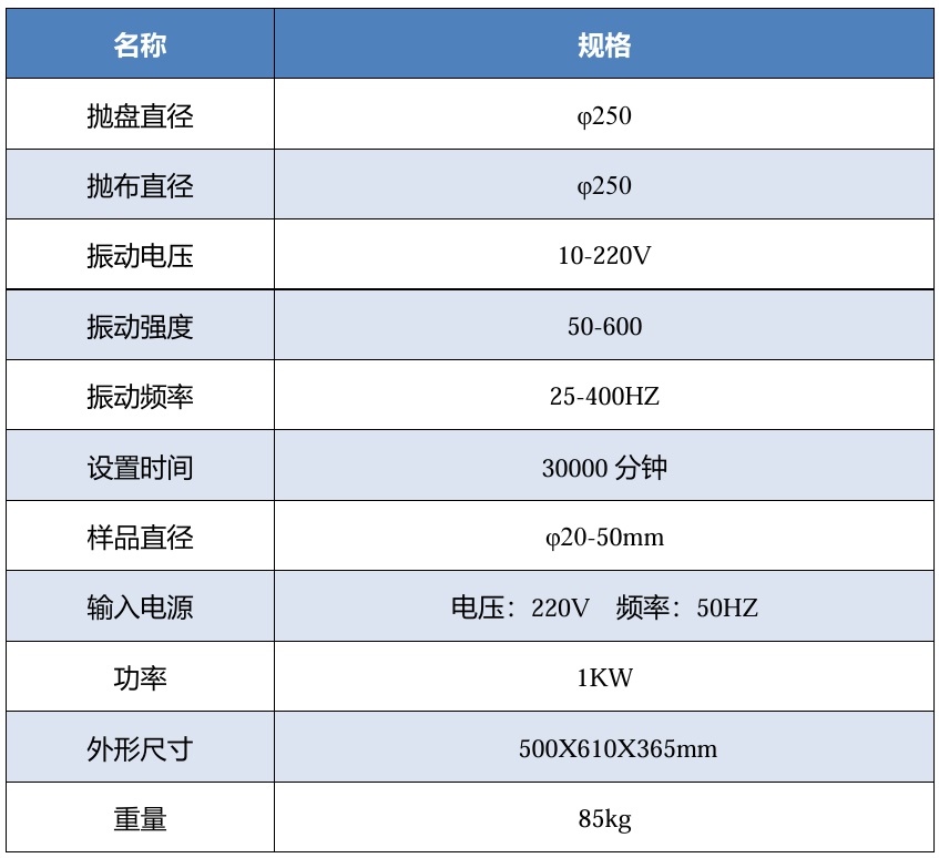 振動拋光機參數